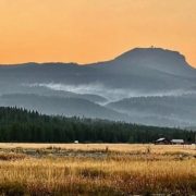 Sawtelle Peak fire from the valley
